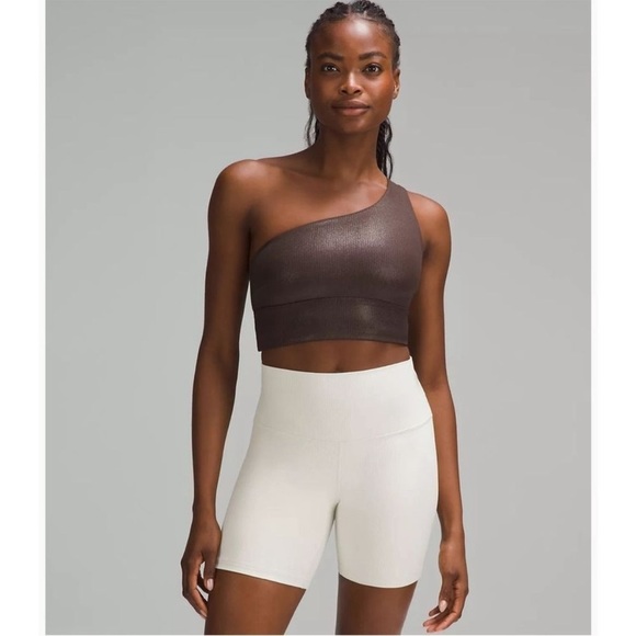 NWT lululemon Align Asymmetrical Ribbed Bra C/D Cup Shine Espresso Sz 14 - Picture 15 of 16